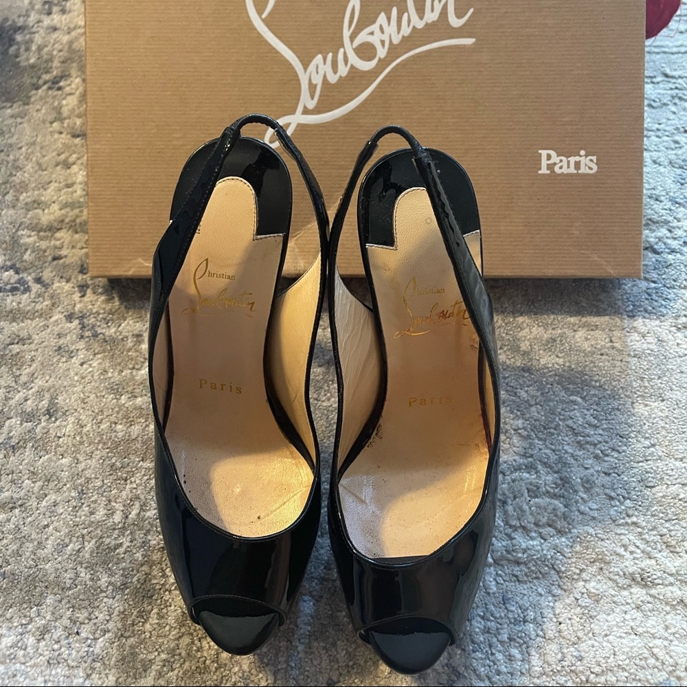 Christian Louboutin black lady pump sling back size 36.5